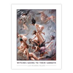 "Artery8 Luis Ricardo Falero Witches Going To Their Sabbath Wall Art Print in Grey - Size: W24"" x H32""" - thumbnail 1