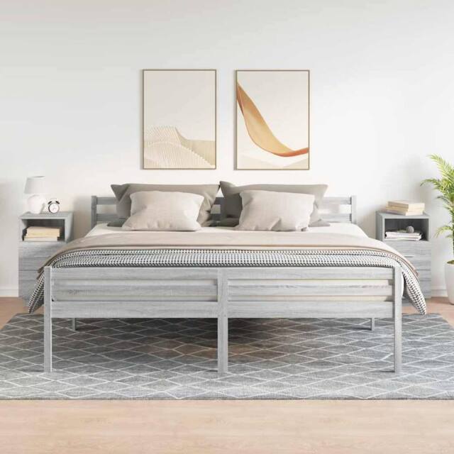 Berkfield Home Durable Bedside Cabinets 2 pcs with 2 Drawers Grey Sonoma 36x36x68 cm - Size: 36 x 36 x 68 cm - image 1
