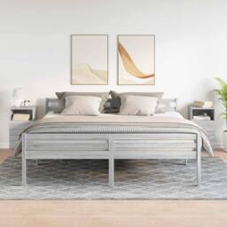 Berkfield Home Durable Bedside Cabinets 2 pcs with 2 Drawers Grey Sonoma 36x36x68 cm - Size: 36 x 36 x 68 cm - thumbnail 1