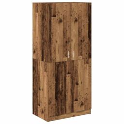 Berkfield Home Wardrobe Old Wood 80x52x180 cm Engineered Wood in Brown - Size: 80 x 52 x 180 cm - thumbnail 2