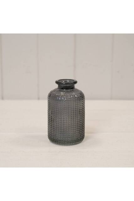 KDMD Rustic Cool Grey Ribbed Glass Bottle - image 1