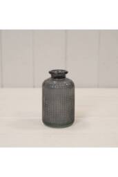 KDMD Rustic Cool Grey Ribbed Glass Bottle - thumbnail 2