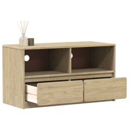 Berkfield Home TV Cabinet SAUDA Oak 99x43x55 cm Solid Wood Pine in Brown - Size: 99 x 43 x 55 cm