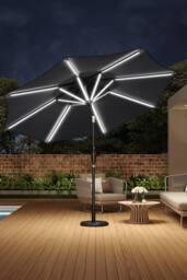 Living and Home 4 Person Patio Garden Dining Set With Umbrella in Black - thumbnail 3