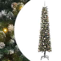 Berkfield Home Artificial Christmas Tree with 300 LEDs Green 58 x 58 x 240 cm - thumbnail 2