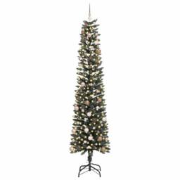 Berkfield Home Artificial Christmas Tree with 300 LEDs Green 58 x 58 x 240 cm - thumbnail 3