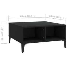 Berkfield Home Coffee Table Black 60x60x30 cm Engineered Wood - Size: 60 x 60 x 30 cm - thumbnail 6