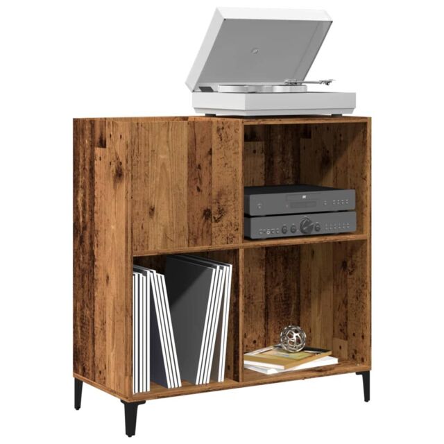 Berkfield Home Record Cabinet Old Wood 84.5x38x89 cm Engineered Wood in Brown - image 1