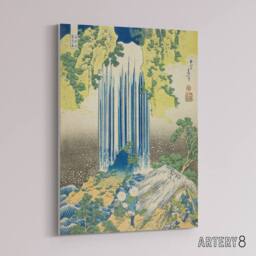 "Artery8 Yoro Waterfall In Mino Province Canvas Wall Art Print Hokusai in Green - Size: W18"" x H24""" - thumbnail 2