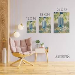 "Artery8 Yoro Waterfall In Mino Province Canvas Wall Art Print Hokusai in Green - Size: W18"" x H24""" - thumbnail 4