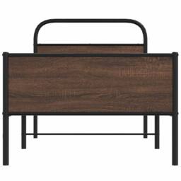 Berkfield Home Elegant Bed Frame without Mattress 100x190 cm Brown Oak Engineere - thumbnail 5