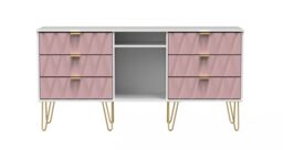 Ready Assembled 2 U Dallas 6 Drawer Sideboard (Ready Assembled) in Dusty Pink