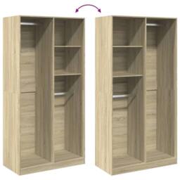 Berkfield Home Wardrobe Sonoma Oak 100x50x200 cm Engineered Wood in Light Oak - Size: 100 x 50 x 200 cm - thumbnail 7