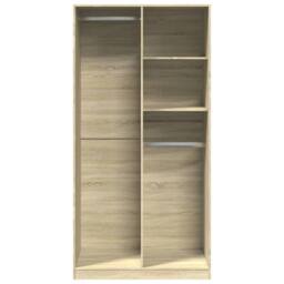 Berkfield Home Wardrobe Sonoma Oak 100x50x200 cm Engineered Wood in Light Oak - Size: 100 x 50 x 200 cm - thumbnail 4