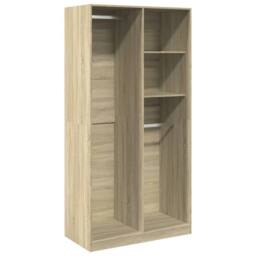 Berkfield Home Wardrobe Sonoma Oak 100x50x200 cm Engineered Wood in Light Oak - Size: 100 x 50 x 200 cm - thumbnail 3