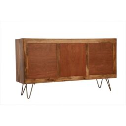 Jaipur Furniture Ltd Nyack Large Sideboard - Mango Wood/Iron - L40 x W145 x H80 cm - Light Brown with Natural Rattan - Assembly Required - thumbnail 7