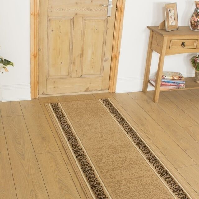 runrug Hallway Carpet Runner Rug - Soft & Comfy, 9mm - 'Tribal' in Beige - Size: 60 cm x 390 cm - image 1