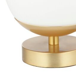 Happy Homewares Modern Touch Dimmable LED Globe Glass Table Lamp with Brushed Base in Gold - thumbnail 3