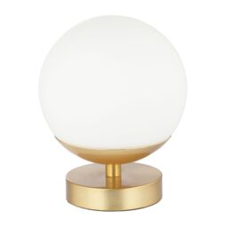 Happy Homewares Modern Touch Dimmable LED Globe Glass Table Lamp with Brushed Base in Gold - thumbnail 2