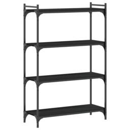 Berkfield Home Decorative Bookcase 4-Tier Black 80x30x120 cm Engineered Wood - Size: 80 x 30 x 120 cm - thumbnail 3