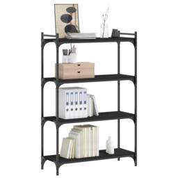 Berkfield Home Decorative Bookcase 4-Tier Black 80x30x120 cm Engineered Wood - Size: 80 x 30 x 120 cm - thumbnail 1