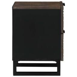 Berkfield Home Bedside Table with Drawer Walnut 40 x 33.5 x 46 cm in Brown - thumbnail 5