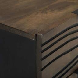 Berkfield Home Bedside Table with Drawer Walnut 40 x 33.5 x 46 cm in Brown - thumbnail 8