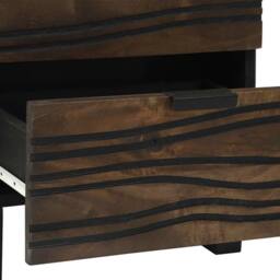 Berkfield Home Bedside Table with Drawer Walnut 40 x 33.5 x 46 cm in Brown - thumbnail 7