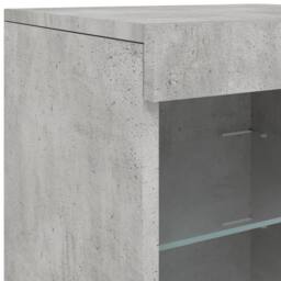 Berkfield Home Sideboard with LED Lights Concrete Grey 41x37x67 cm - Size: 41 x 37 x 67 cm - thumbnail 9
