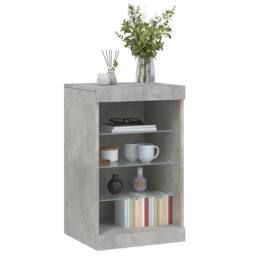 Berkfield Home Sideboard with LED Lights Concrete Grey 41x37x67 cm - Size: 41 x 37 x 67 cm - thumbnail 5