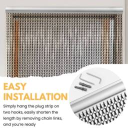 Novecrafto Aluminium Chain Door Curtain Tangle Free with Removable Links for Door in Black - thumbnail 6