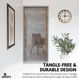 Novecrafto Aluminium Chain Door Curtain Tangle Free with Removable Links for Door in Black - thumbnail 8