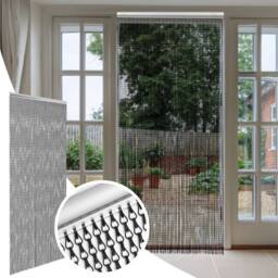 Novecrafto Aluminium Chain Door Curtain Tangle Free with Removable Links for Door in Black - thumbnail 1