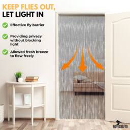 Novecrafto Aluminium Chain Door Curtain Tangle Free with Removable Links for Door in Black - thumbnail 5