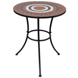 Berkfield Home Bistro Table Terracotta & White 60 cm Mosaic