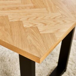 FurnitureboxUK Cotswold Rectangular 6-Seater Oak Coloured Wooden Dining Table With Black Wooden Legs in Light Oak - thumbnail 7
