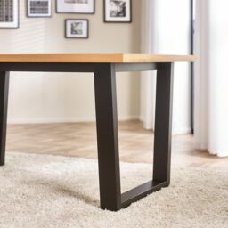 FurnitureboxUK Cotswold Rectangular 6-Seater Oak Coloured Wooden Dining Table With Black Wooden Legs in Light Oak - thumbnail 8