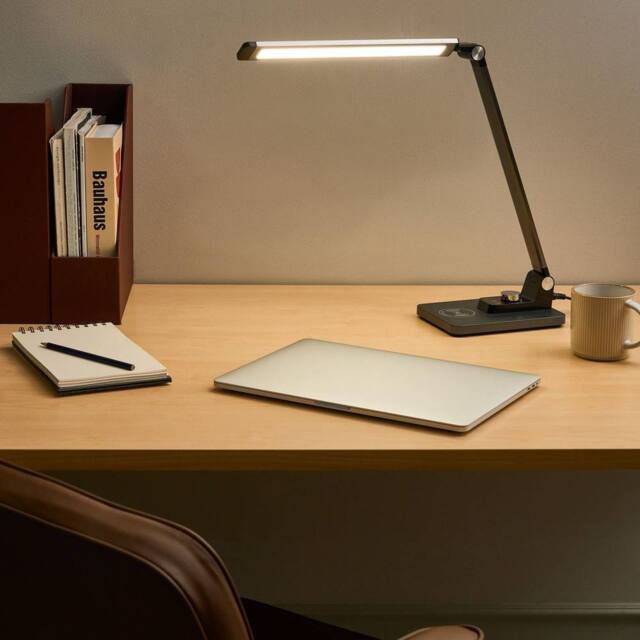 Wyld and Coco Desk Lamp Black Aluminium with Wireless Charger and Stepless Dimmer - image 1