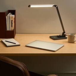 Wyld and Coco Desk Lamp Black Aluminium with Wireless Charger and Stepless Dimmer - thumbnail 1