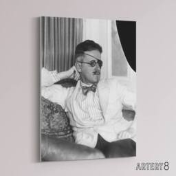 "Artery8 Abbott James Joyce Eye Patch Writer Canvas Wall Art Print in Grey - Size: W18"" x H24""" - thumbnail 2