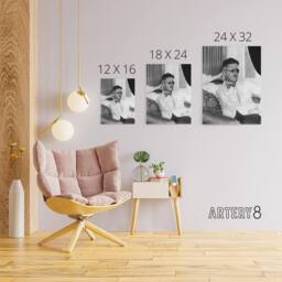 "Artery8 Abbott James Joyce Eye Patch Writer Canvas Wall Art Print in Grey - Size: W18"" x H24""" - thumbnail 4
