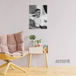 "Artery8 Abbott James Joyce Eye Patch Writer Canvas Wall Art Print in Grey - Size: W18"" x H24""" - thumbnail 3