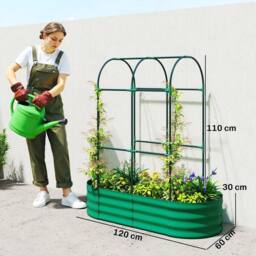 NESTLUNE 4 x 2 x 4.6ft Galvanised Raised Garden Bed in Green - Size: 1.25kg - thumbnail 2