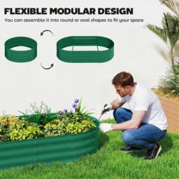 NESTLUNE 4 x 2 x 4.6ft Galvanised Raised Garden Bed in Green - Size: 1.25kg - thumbnail 4