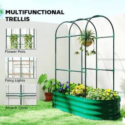 NESTLUNE 4 x 2 x 4.6ft Galvanised Raised Garden Bed in Green - Size: 1.25kg - thumbnail 6
