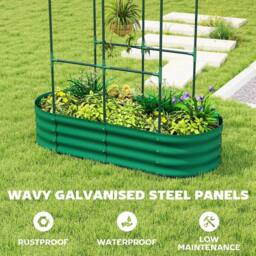 NESTLUNE 4 x 2 x 4.6ft Galvanised Raised Garden Bed in Green - Size: 1.25kg - thumbnail 3