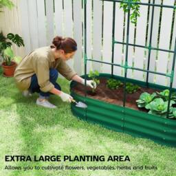 NESTLUNE 4 x 2 x 4.6ft Galvanised Raised Garden Bed in Green - Size: 1.25kg - thumbnail 5