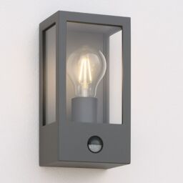 CGC Lighting Marina Black E27 Outdoor PIR Motion Sensor Wall Light Box Lantern Clear Diffuser IP44 - thumbnail 8