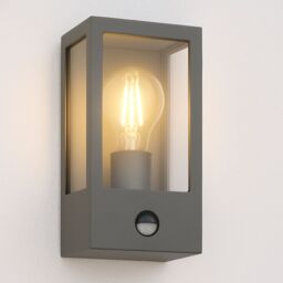 CGC Lighting Marina Black E27 Outdoor PIR Motion Sensor Wall Light Box Lantern Clear Diffuser IP44 - thumbnail 9