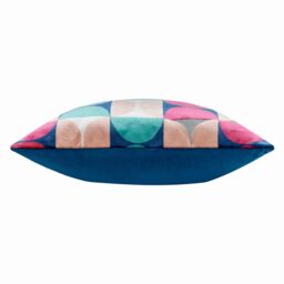 Paoletti Bardot Cut Velvet Retro Cushion in Blue - Size: 50 cm x 50 cm - thumbnail 3